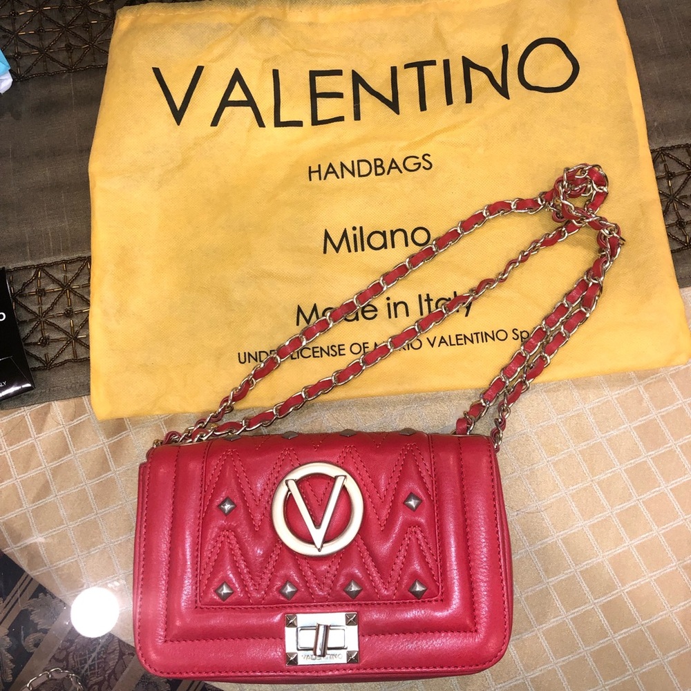 AUTHENTIC Valentino Red Quilted Shoulder Bag